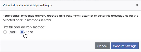 Fallback settings