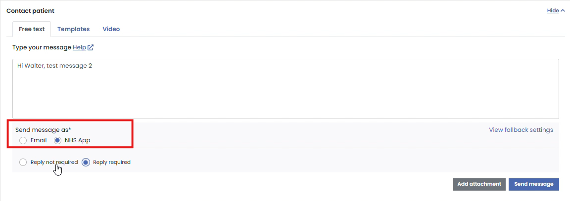 Individual outbound messaging - choosing primary sending channel